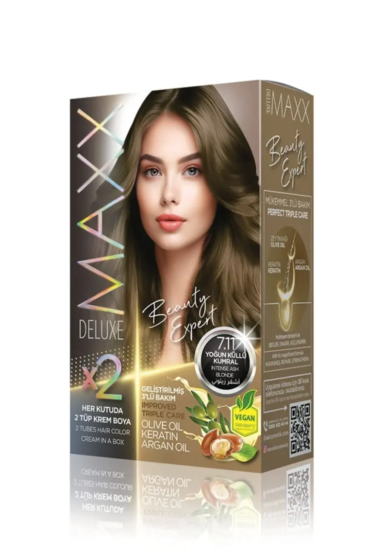 Maxx Deluxe Krem Saç Boyası 7.11 Yoğun Küllü