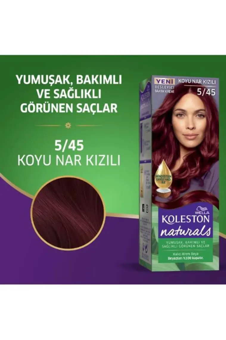 Wella Koleston Naturals Koyu Nar Kızılı Saç Boyası - Amonyaklı, Yoğun Renk ve Beyaz Kapatma Özelliği ile