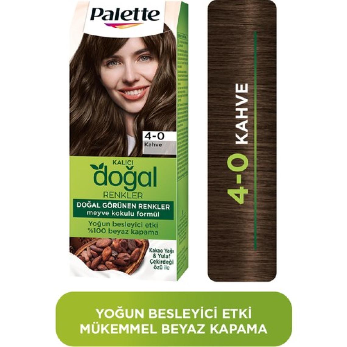 Palette Doğal Renkler 4-0 Kahve Saç Boyası Kakao Yağı & Yulaf Çekirdeği Özü İle