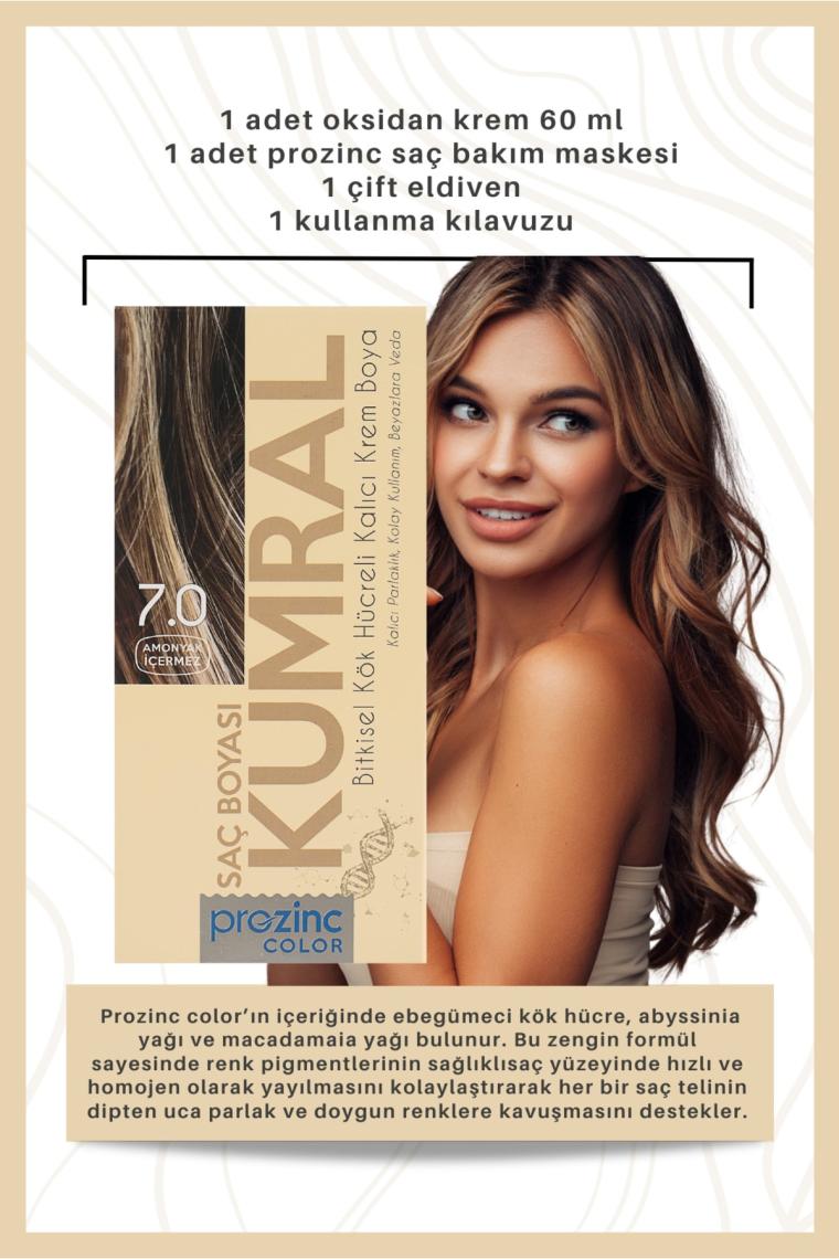 ProZinc Color Amonyaksız Bitkisel Kalıcı Saç Boyası 7.0 Kumral