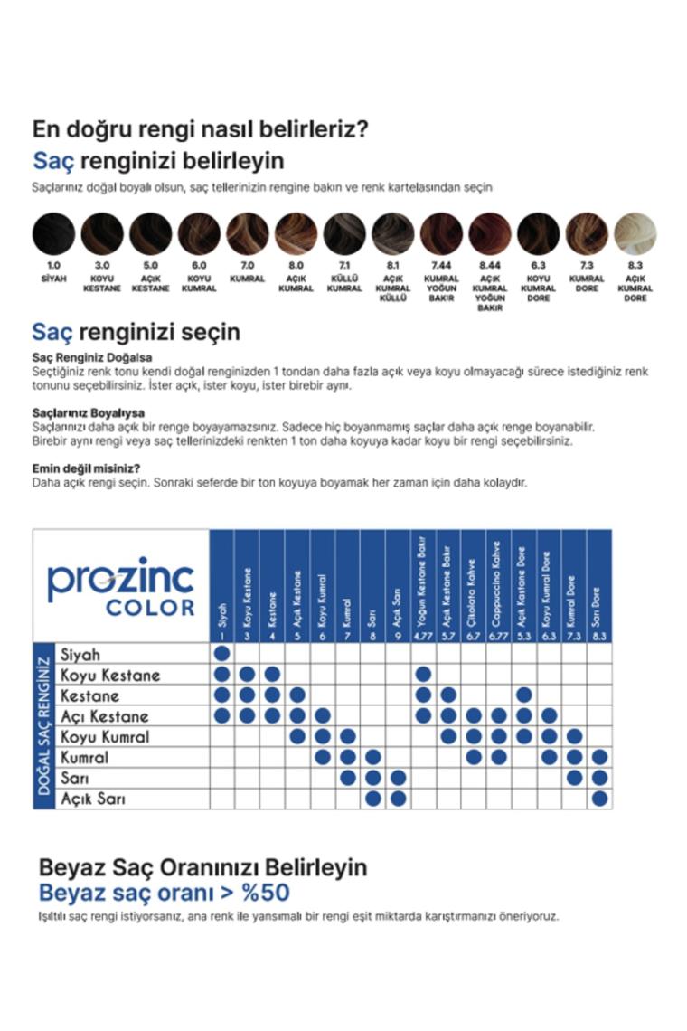 ProZinc Color Amonyaksız Bitkisel Kalıcı Saç Boyası 7.0 Kumral