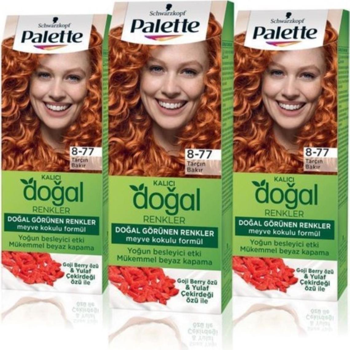 Palette Kalıcı Doğal Renkler Saç Boyası 8-77 Tarçın Bakır x 3 Adet