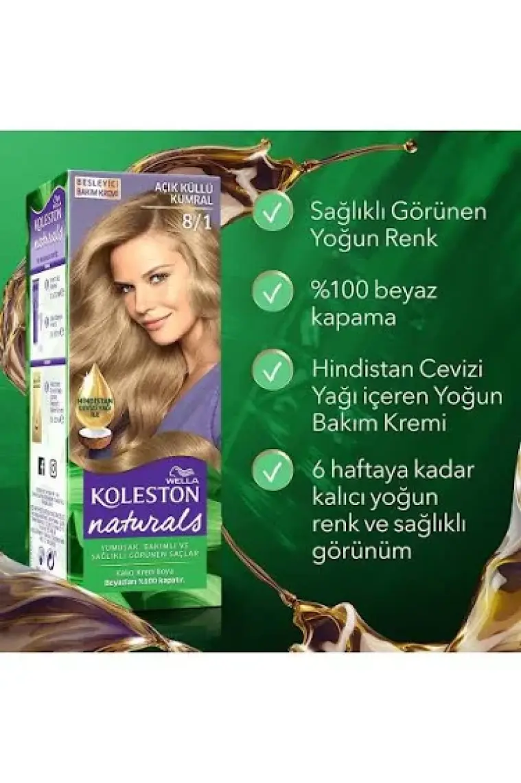 Koleston Nat. Saç Boyası 8/1 Açık Küllü Kumral X 2 Adet