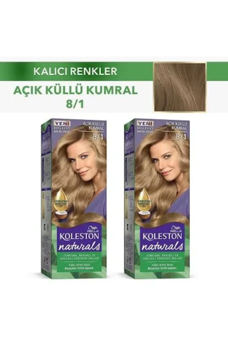 Koleston Nat. Saç Boyası 8/1 Açık Küllü Kumral X 2 Adet