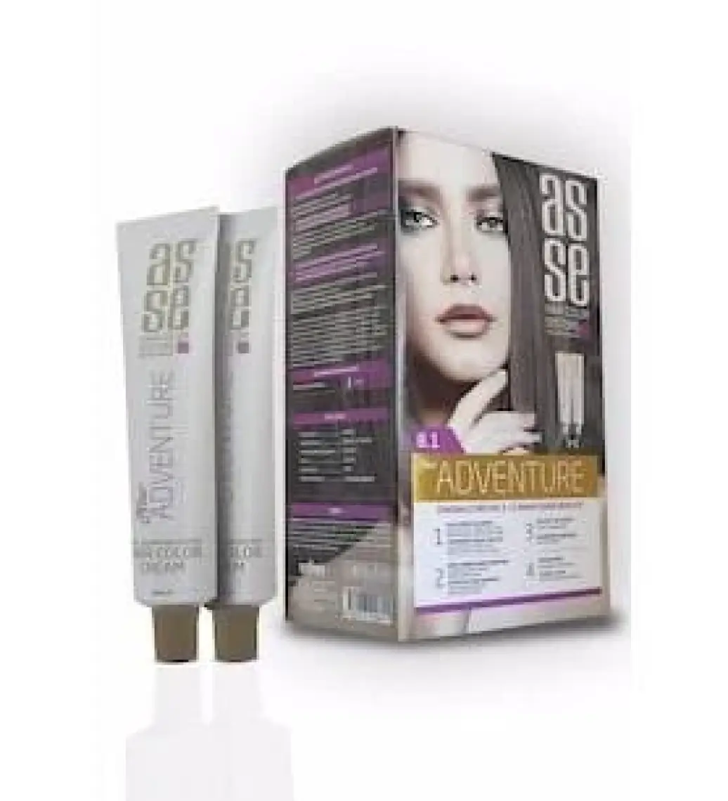 Asse Adventure Set Saç Boyası, Kalıcı ve Canlı Renkler 1+1 İki Kullanım Seti (No:8.1 Açık Küllü Kumral)