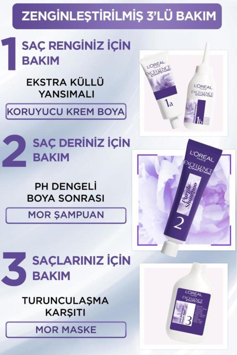 Loreal Excellence Cool Creme 6.11 Ekstra Küllü Koyu Kumral Saç Boyası