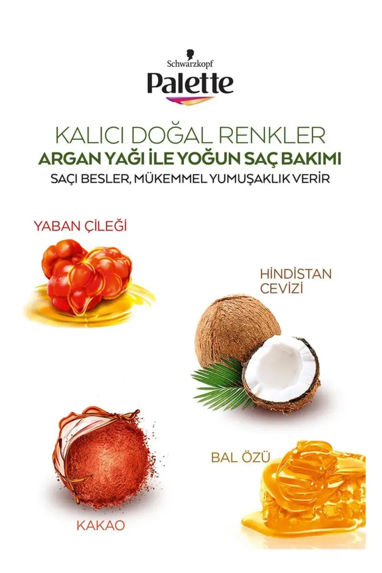 Palette Doğal Renkler 9-7 Doğal Açık Bakır Saç Boyası Goji Berry Özü & Yulaf Çekirdeği Özü İle