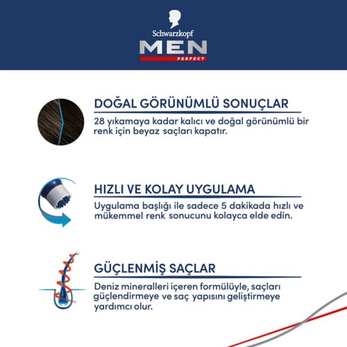 Schwarzkopf Men Perfect Beyazlara Karşı Jel Boya 60 Kahve