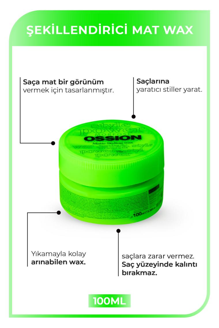 Ossion Mat Saç Şekillendirici Wax 100 ml