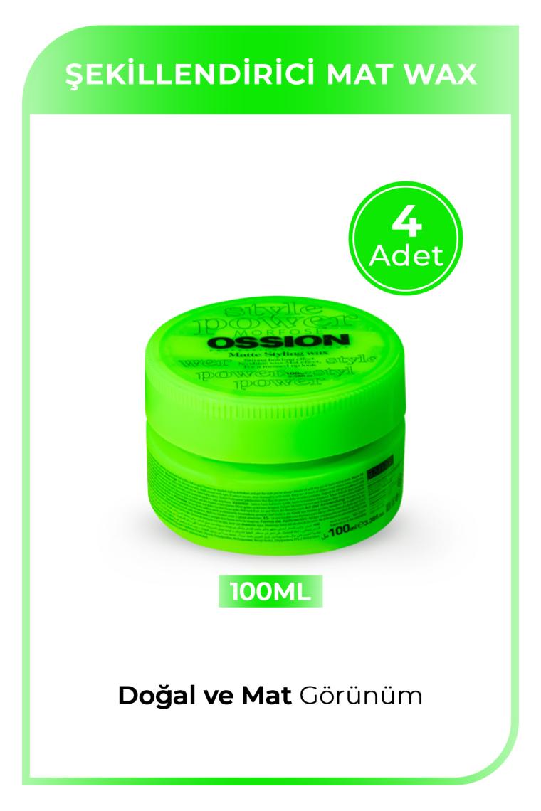 Ossion Matte Styling Mat Wax 100 ml 4 Adet