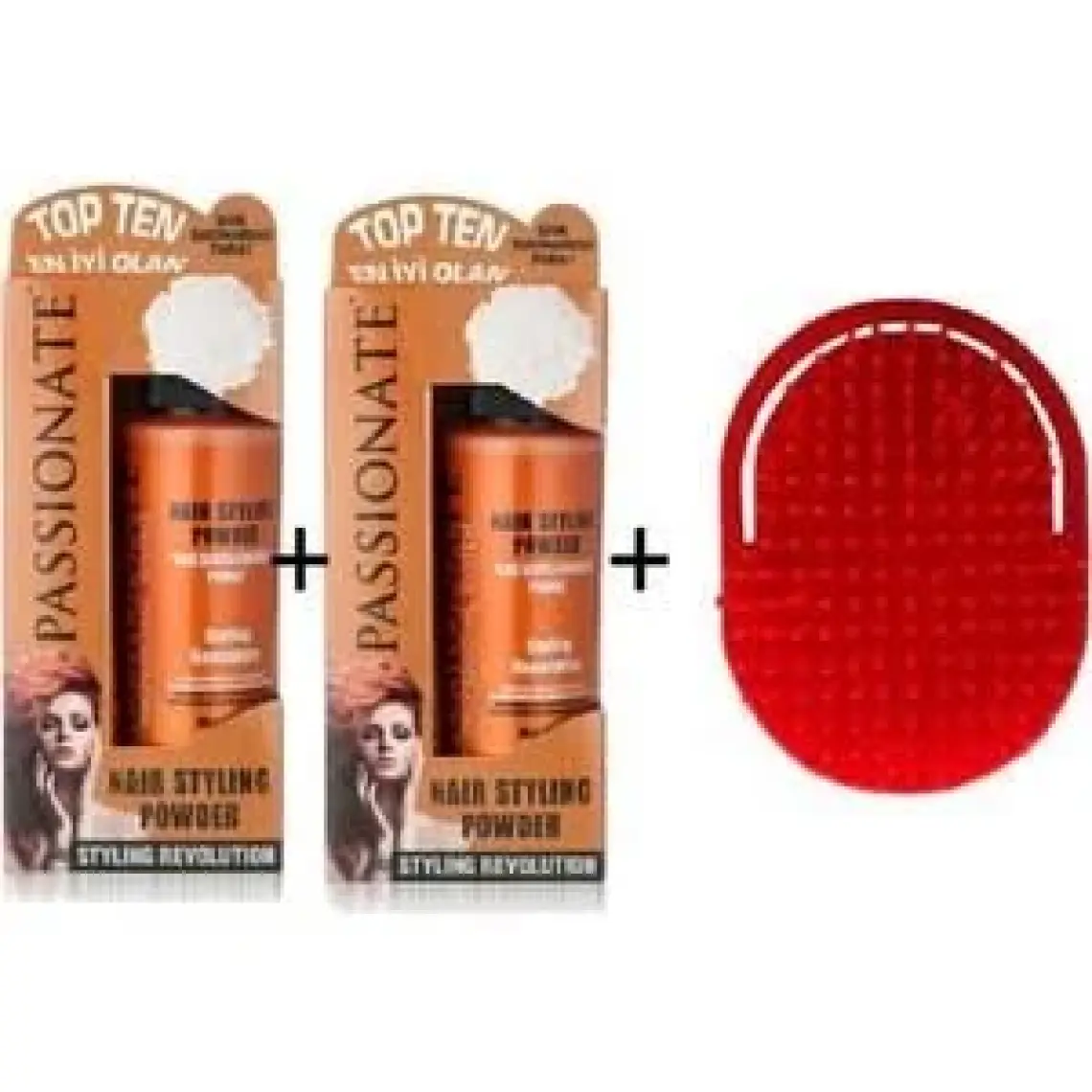 Passionate Şekillendirici Hacim Veren Saç Pudrası 2 Adet x 20 gr - Turuncu + Enginar Yıkama Tarağı