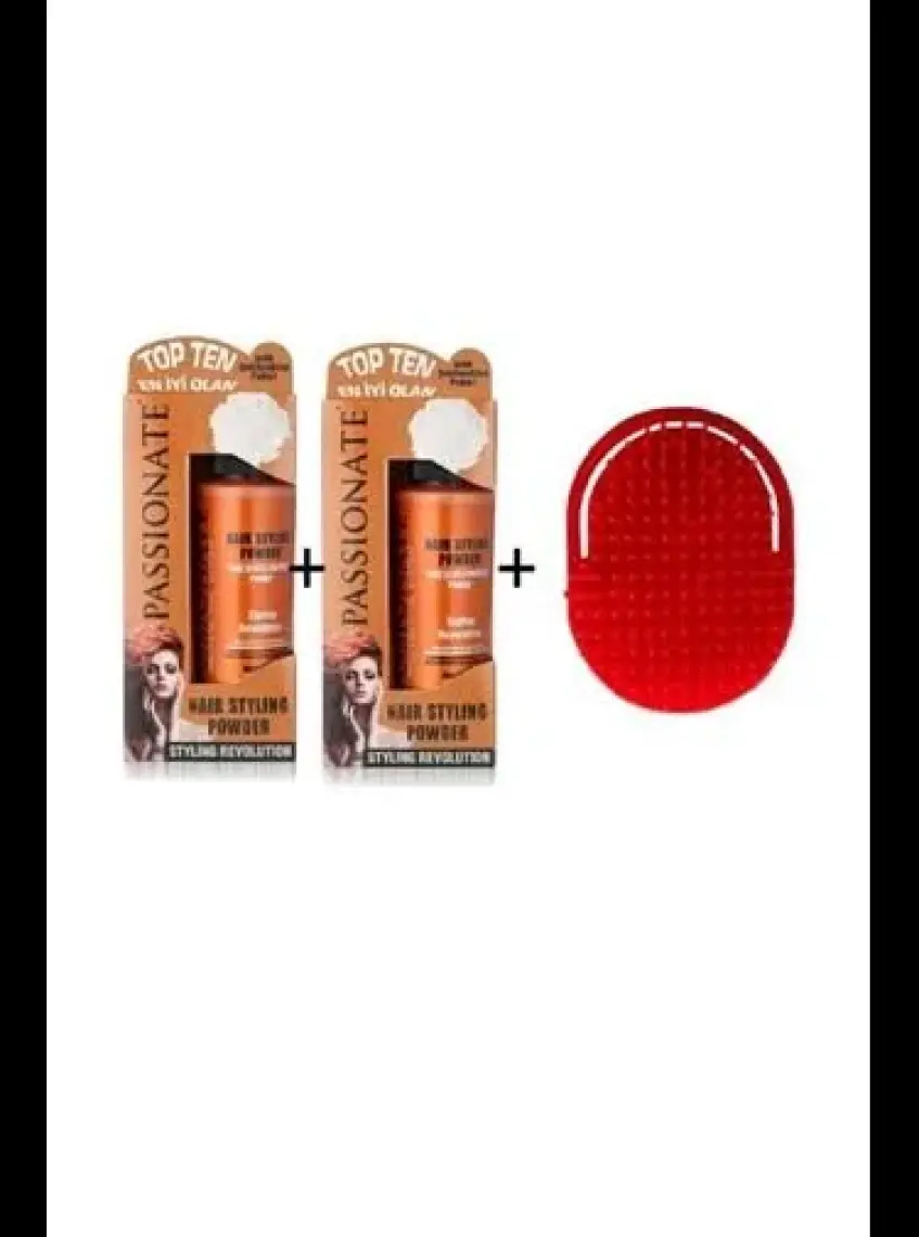 Passionate Şekillendirici Hacim Veren Saç Pudrası 2 Adet x 20 gr - Turuncu + Enginar Yıkama Tarağı
