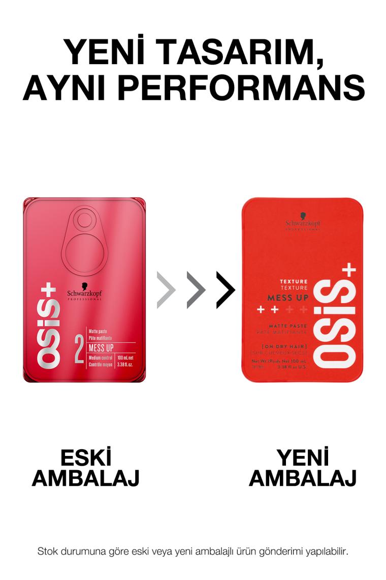 Mess Up Mat Şekillendirici Gum Macun 100ml | Orta Tutuş Mat Görünüm Kolay Şekil Esnek Wax