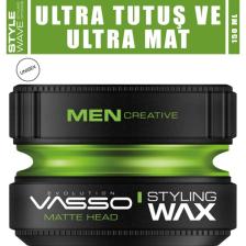 Vasso 24 Saat Ultra Güçlü Sert Tutuş Ve Ultra Mat Görünüm Sağlayan Killi Matte Head Wax 150 ml 8699216347614