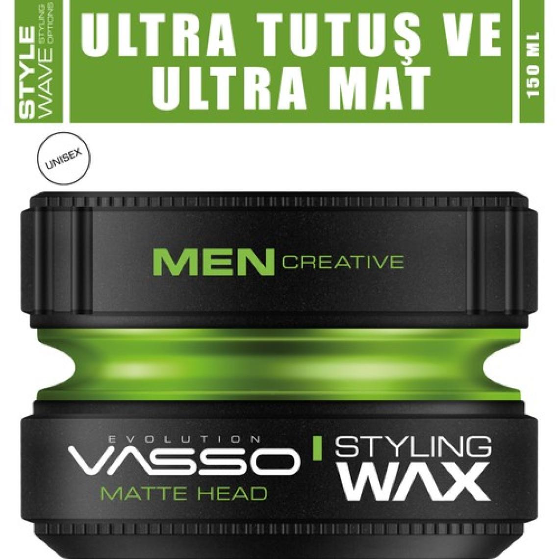 Vasso 24 Saat Ultra Güçlü Sert Tutuş Ve Ultra Mat Görünüm Sağlayan Killi Matte Head Wax 150 ml 8699216347614