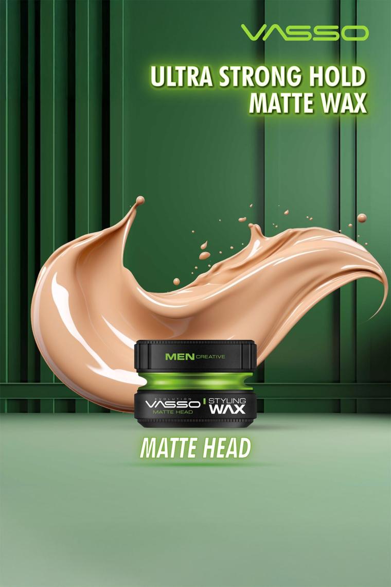 Vasso 24 Saat Ultra Güçlü Sert Tutuş Ve Ultra Mat Görünüm Sağlayan Killi Matte Head Wax 150 ml 8699216347614
