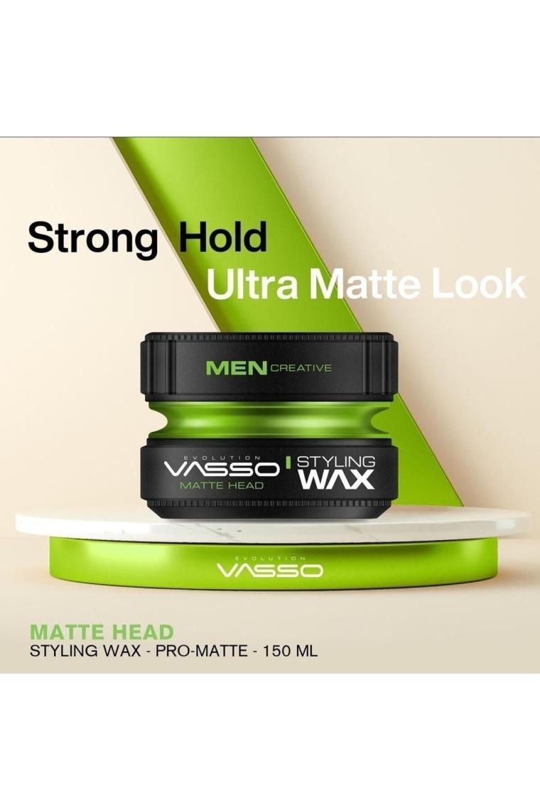 Vasso 24 Saat Ultra Güçlü Sert Tutuş Ve Ultra Mat Görünüm Sağlayan Killi Matte Head Wax 150 ml 8699216347614