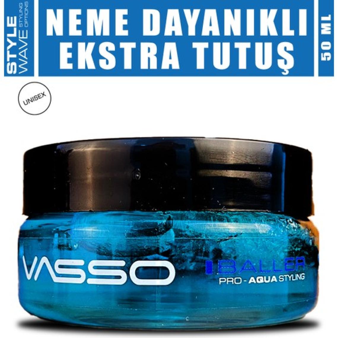 Vasso 24 Saat Tutuş Sağlayan Tüm Saç Tipleri Için Parlak Görünüm Veren Neme Karşı Dayanıklı Wax 50 ml