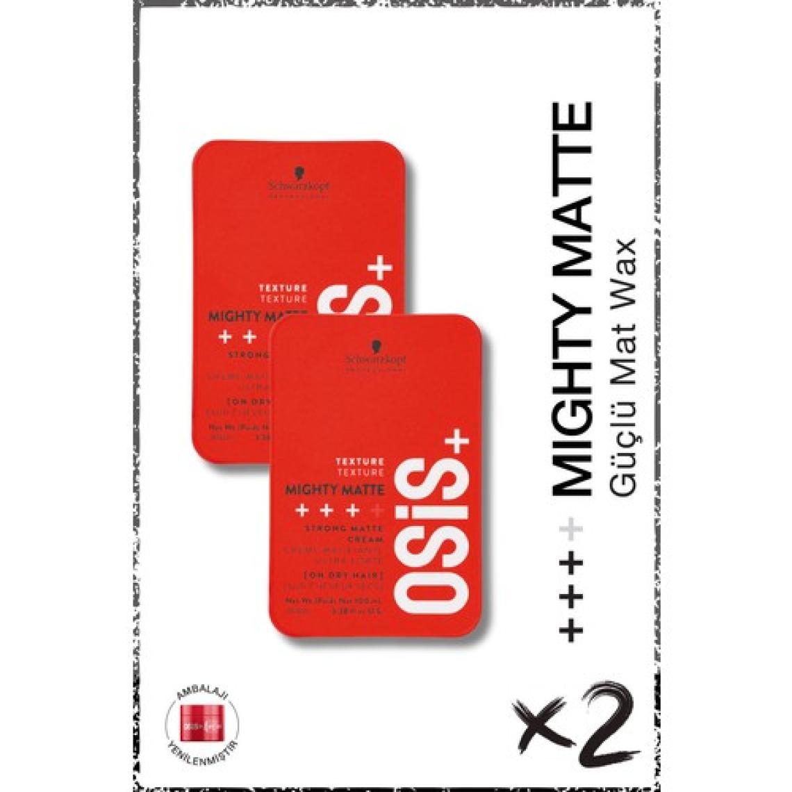 Osis Mighty Matte Güçlü Tutucu Mat Wax 100ML x 2 Adet | Orta Tutuş Güçlü Doku Mat Bitişli Wax Krem