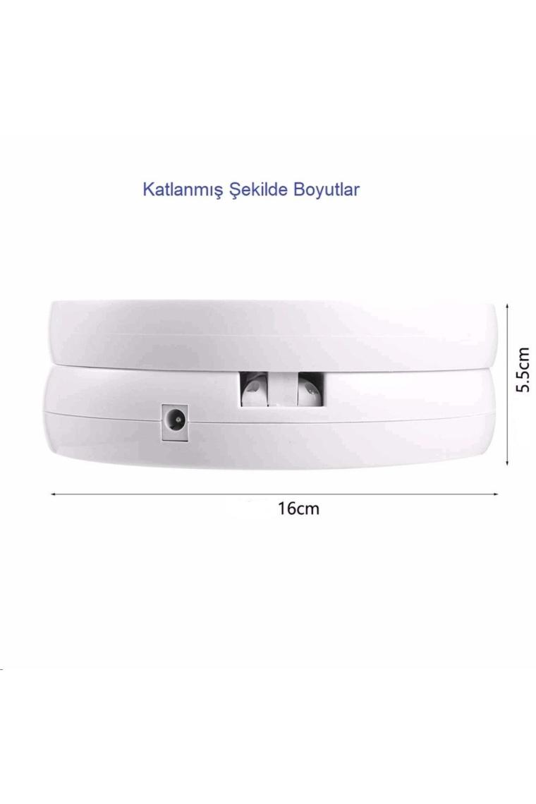 Led Işıklı 10x Katlanabilir Çift Taraflı Usb Makyaj Aynası