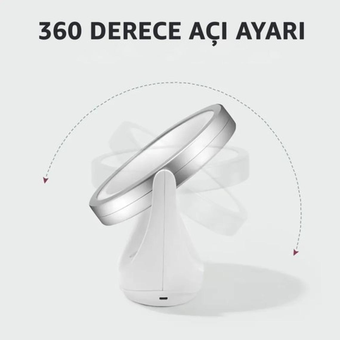 Robeve Çift Taraflı Makyaj Aynası Şarjlı Makyaj Aynası 5 Kat Büyütme Işıklı Makyaj Aynası Gün Işığı ve Beyaz Işık Makyaj Aynası Güzellik Aynası