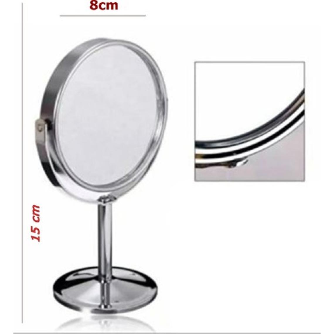 Gaman AYN-101 Krom Büyüteçli Taşınabilir Mini Çift Taraflı Makyaj Aynası Yuvarlak - Standlı Seyahat Aynası