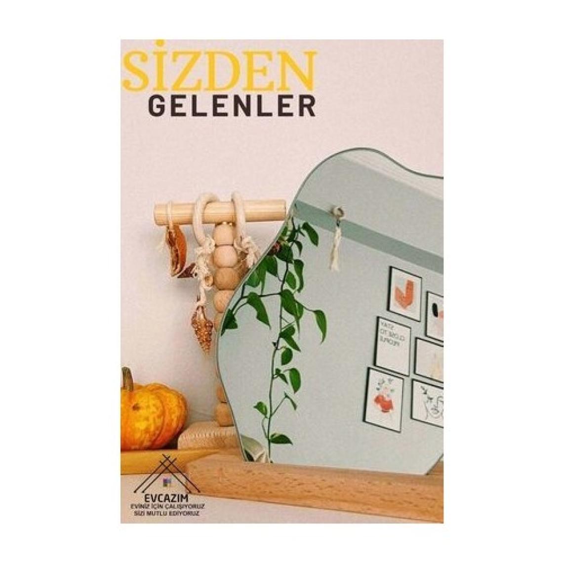 Evcazım Düzensiz Estetik Asimetrik Ahşap Makyaj Aynası Çerçevesiz, Dekoratif Masa Oturma Odası  25 x 20 cm