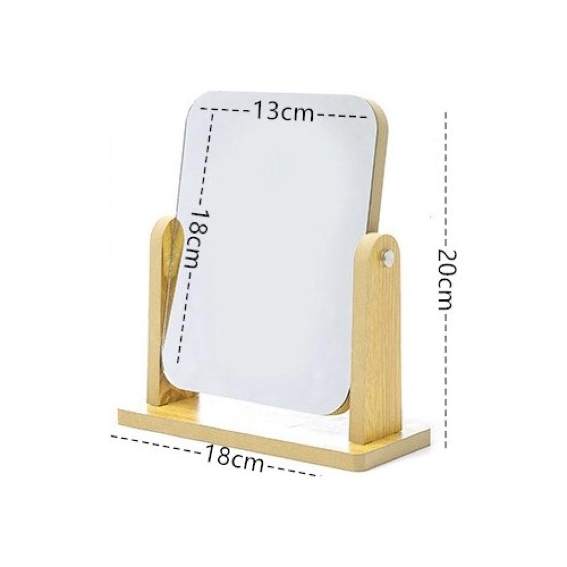 Gaman Masaüstü Standlı Makyaj Aynası 18X13CM Masaüstü Ayna Ahşap Tasarım Ayna Açık Renk BZD-484