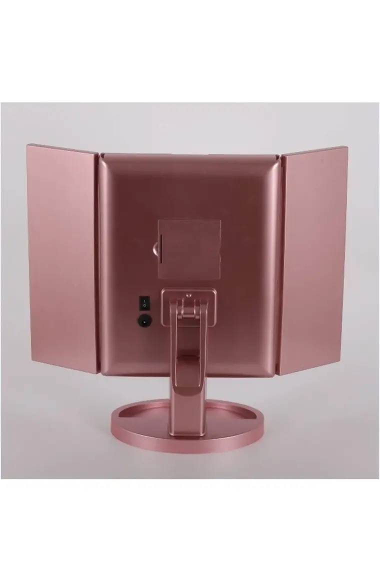 Land Of Myth - 1X-2X-3X-10X  Büyütmeli 37 LED Işıklı Makyaj Aynası, 3 Panel, Katlanabilir, Dokunmatik Sensörlü
