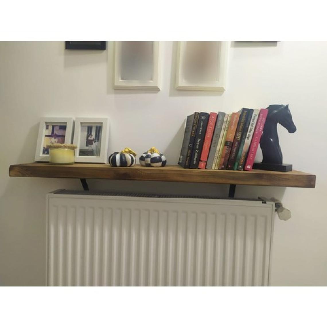 Karadeniz Dizayn Masif Ahsap  Petek Üstü Raf Dresuar  Duvara Montajsız 140  cm