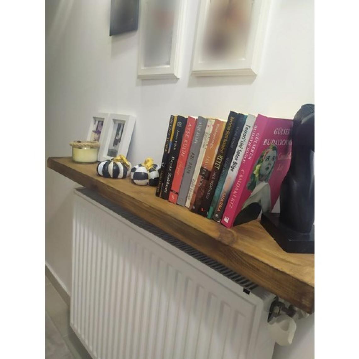 Karadeniz Dizayn Masif Ahsap  Petek Üstü Raf Dresuar  Duvara Montajsız 140  cm