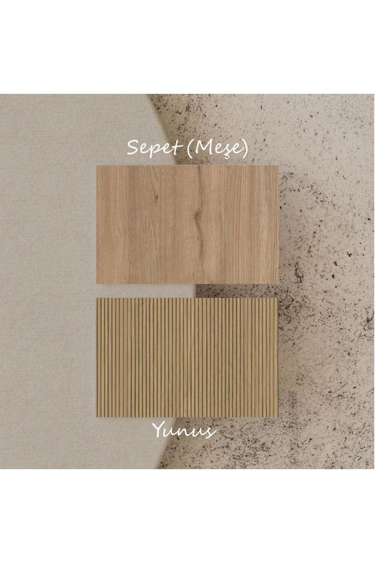 6024 LUNA (AHŞAP AYAKLI) MDF PROFİL ÇERÇEVELİ 2 ÇEKMECELİ AYNALI DRESUAR SEPET-YUNUS