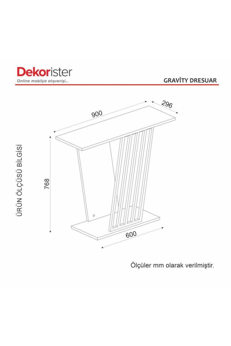 Gravity Dresuar Siyah - Mermer