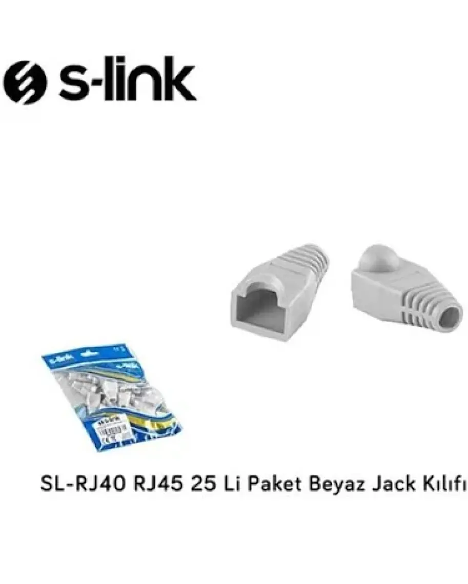 S-link SL-RJ40 RJ45 25 Li Paket Beyaz Jack Kılıfı