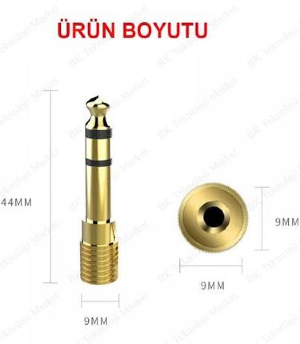 Ti-mesh Altın Kaplama 6.35mm Erkek 3.5mm Jack Stereo Ses Çevirici