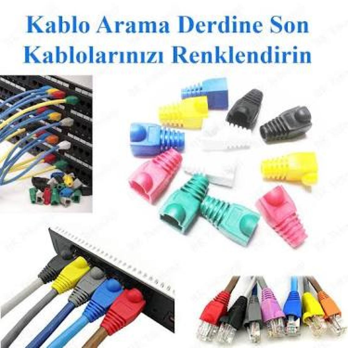 BK Teknoloji RJ45 Cat5 Cat6 Renkli Koruyucu Kılıf - 25 Adet Papuç