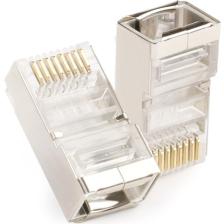 Aogo 100 Adet Metal RJ45 Jak Konnektör Cat5 Cat6 8P8C Uç 8 Pinli Rj 45 Plug Ethernet Jakı Metal Korumalı