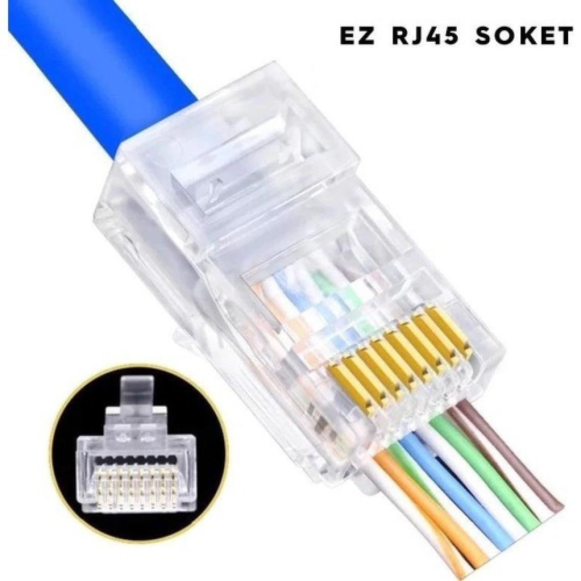 Powermaster Ez RJ45 Cat5-Cat6 Açık Uçlu Soket 8P8C 100ADET