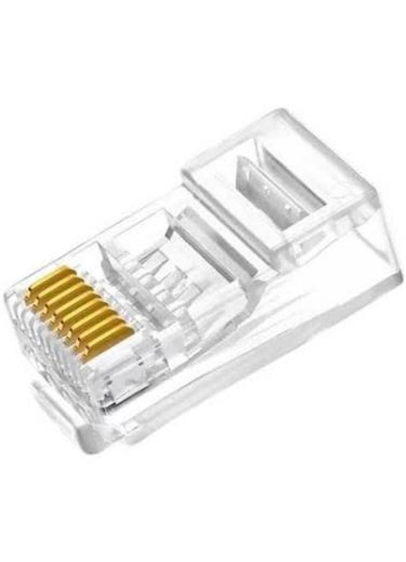 Koodmax 100 Adet RJ45 Cat6 Altın Uçlu Konnektör Jack Jak