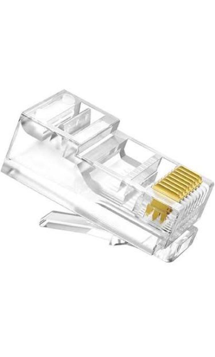 Koodmax 100 Adet RJ45 Cat6 Altın Uçlu Konnektör Jack Jak