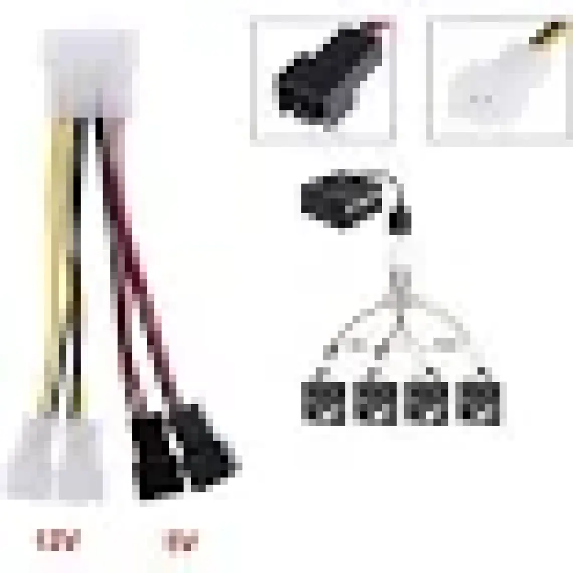 Alfais 4475 Fan Çoklayıcı Kablosu Splitter 4 Pin Switch 3 Pin 3 Port