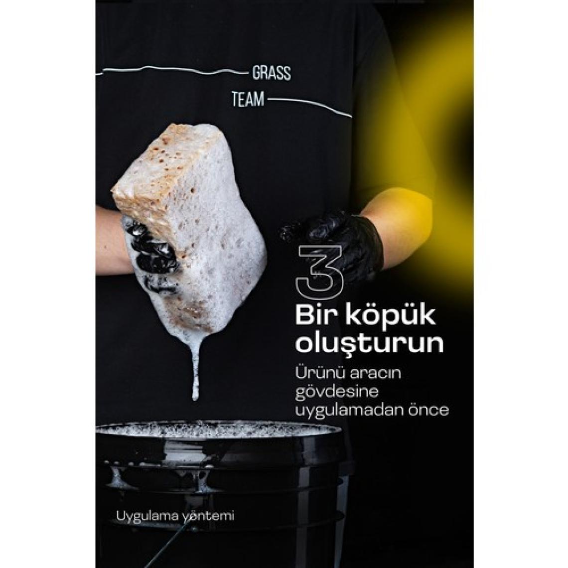Grass Cilalı Araba Yıkama Şampuanı Wash Wax 1L Cilalı Oto Şampuanı & Boya Koruyucu, Hızlı Parlatıc, 2'si 1 Arada Formül