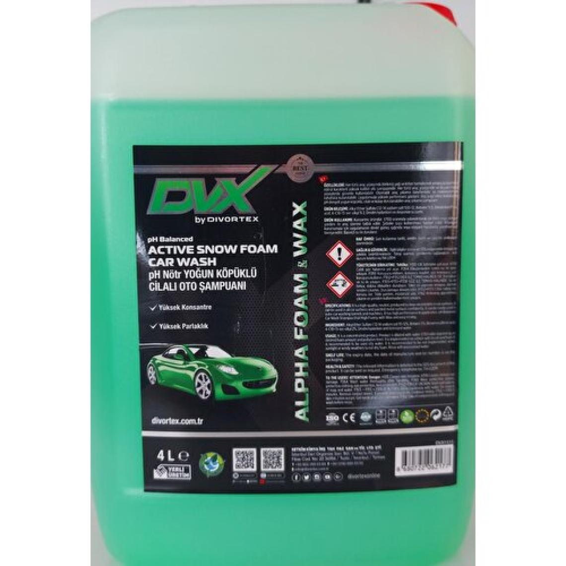 Divortex Alpha Foam Ph Nötr 4 lt Cilalı Oto Şampuan