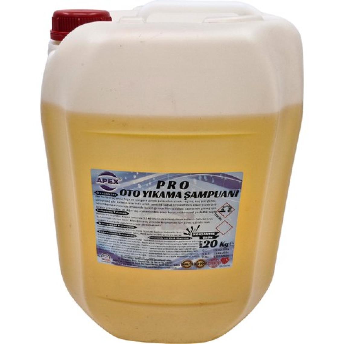 Apex Araç Köpük Şampuanı 20 Kg, Oto Yıkama Şampuanı 1/60 Konsantre Şampuan İle Oto Yıkama Sünger Hediyeli
