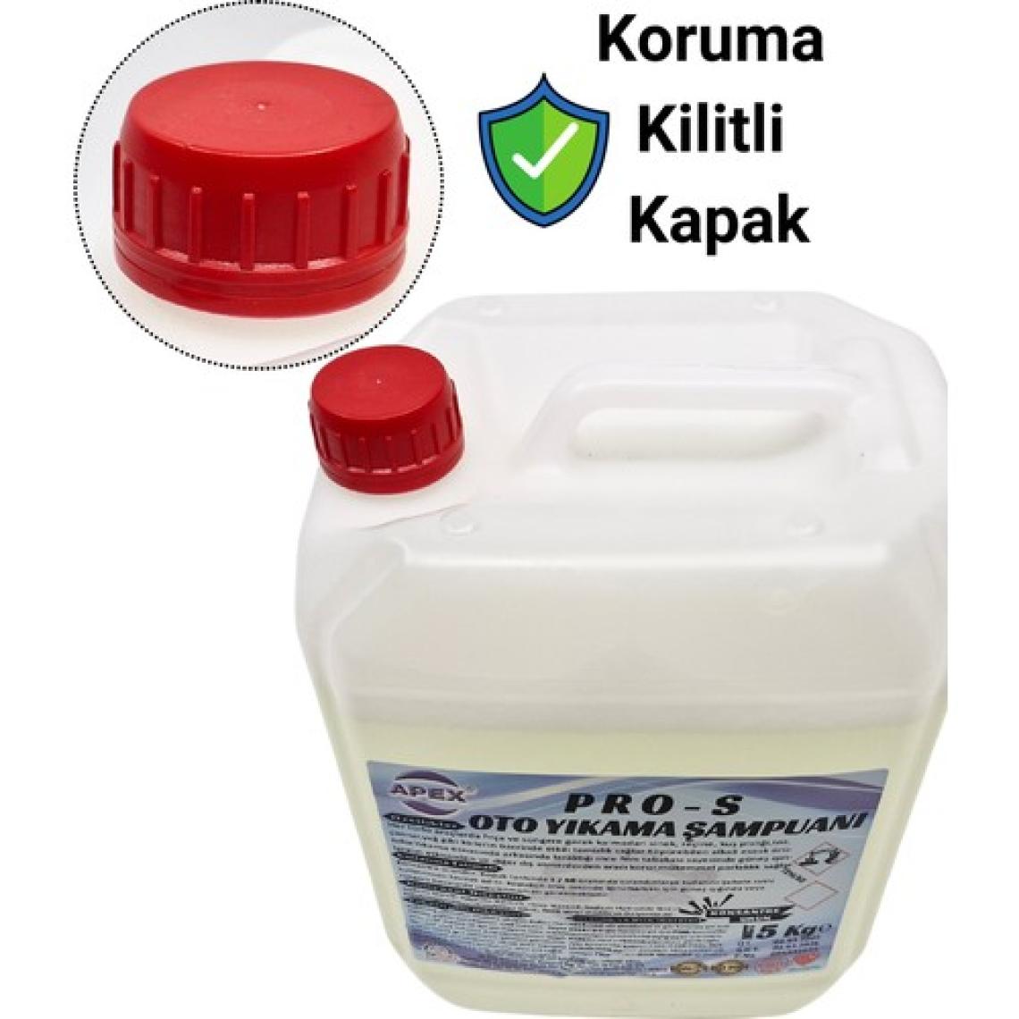 Apex Fırçasız Oto Yıkama Şampuanı 5 Kg, Özel Formülü 1/60 Konsantre Araç Köpük Şampuanı Sünger Hediyeli