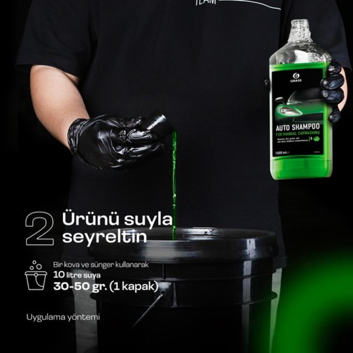 Grass Araba Yıkama ve Parlatma, Ph Nötr cilası Oto Şampuan Elma 900ml - Hızlı Köpüren