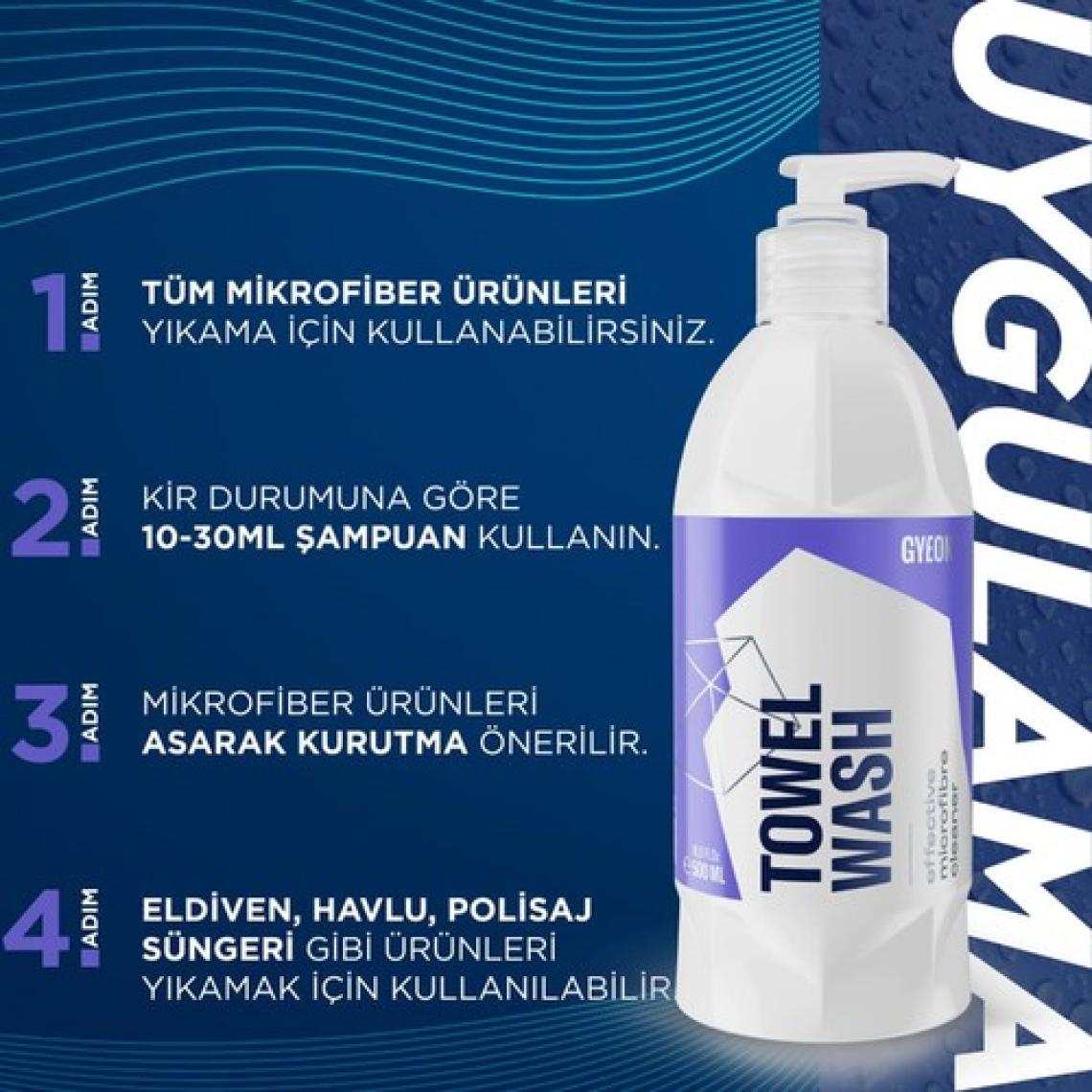 Gyeon Q²m Towelwash Mikrofiber Bez Havlu Eldiven Keçe Ped Yıkama Şampuanı - 500 ml