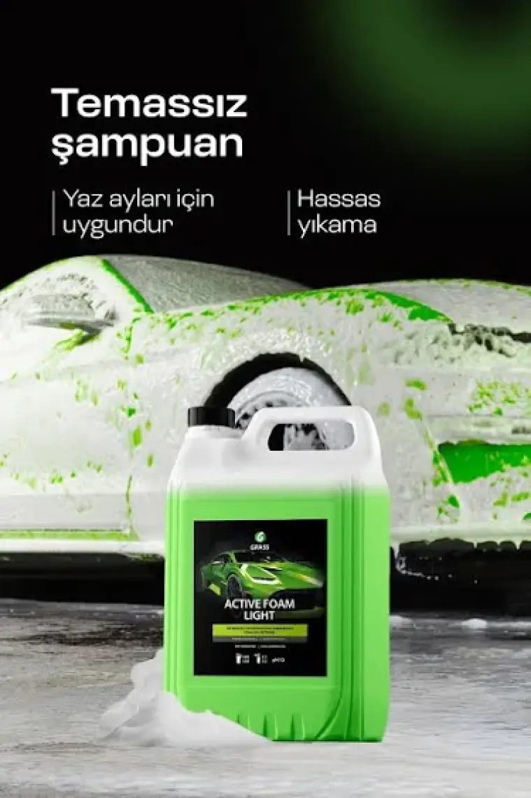 GRASS Cilalı Ekonomik Araba Şampuanı 5 Kg - Temassız Yıkama İçin | Parlatıcı Etkili | Hızlı Köpüren Formül