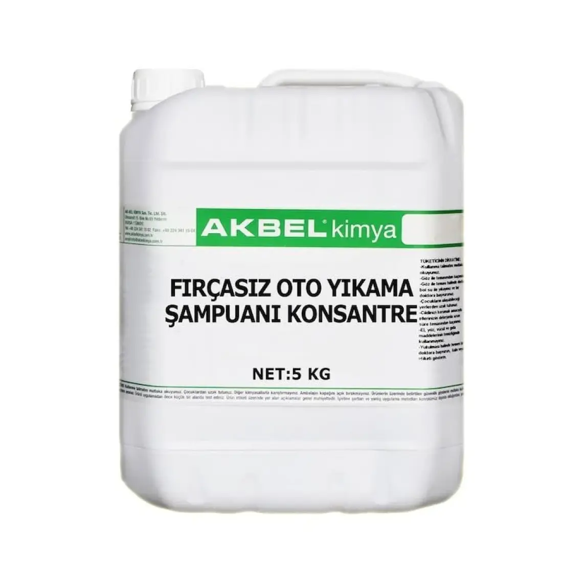 Akbel Fırçasız Oto Yıkama Şampuanı Konsantre 5 kg 1/60