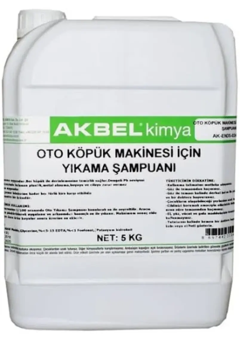 Akbel Oto Köpük Makinesi İçin Yıkama Şampuanı 5 Kg 1/100